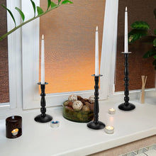 Load image into Gallery viewer, 3 Pcs Black Matte Taper Candle Holder Rust-Proof Candle Stick

