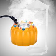 FITNATE Mist Maker with Splash Guard, Pumpkin Fogger Water Fountain Pond Fog Machine with LED Light Atomizer for Halloween and Other Festivals