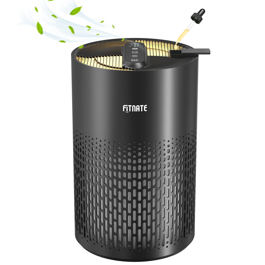 FITNATE Air Purifiers for Home Large Room Up to 1076 Ft² with Aromatherapy, Quiet Air Cleaner for Smoke Dust Pollen Pet Dander Odor, Black