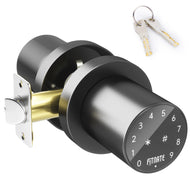 Metal Door Knob, Touch-screen Digital Door Lock for Keyless Entry, Electronic Door Lock with Spare Keys