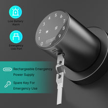 Load image into Gallery viewer, Metal Door Knob, Touch-screen Digital Door Lock for Keyless Entry, Electronic Door Lock with Spare Keys
