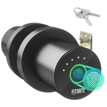 Load image into Gallery viewer, FITNATE Smart Door Knob Biometric Door Lock with App Control for Bedroom, Apartment, Hotel, Office, Matte Black
