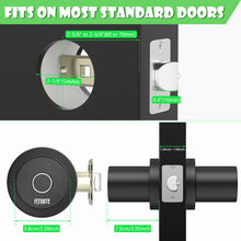 Load image into Gallery viewer, FITNATE Smart Door Knob Biometric Door Lock with App Control for Bedroom, Apartment, Hotel, Office, Matte Black
