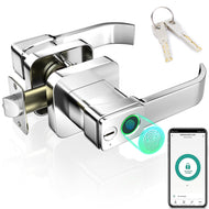 FITNATE Smart Biometric Door Lock Fingerprint Door knob with App Control for Bedroom,Home,Hotel,Office, Silver