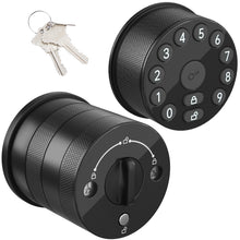 Load image into Gallery viewer, Keypad Door Knob Lock, Electronic Door Handle with Keypad and Key, Automatic Locking, User Managed, 100 Codes, For Office, Warehouse, Bedroom, Garage, Black
