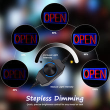 Load image into Gallery viewer, FITNATE Open &amp; Closed Neon Signs, Double-Sided 3D Mirror LED Light Sign for Business, 10 Lighting Modes, Plug-in 12V/2A Safe Power Supply, Hanging Chain Included, 21.26"x9.84"
