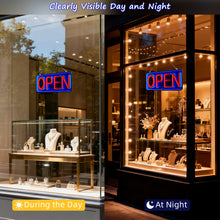 Load image into Gallery viewer, FITNATE Open &amp; Closed Neon Signs, Double-Sided 3D Mirror LED Light Sign for Business, 10 Lighting Modes, Plug-in 12V/2A Safe Power Supply, Hanging Chain Included, 21.26"x9.84"

