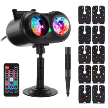 Load image into Gallery viewer, HAKUTA Halloween Christmas Laser Projector Lights 3-in-1 Wave Ocean Effect LED Projector with 10 Slides/80 HD Patterns for Christmas, New Year, Birthday, Halloween, Thanksgiving Decor
