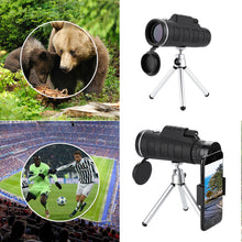 Load image into Gallery viewer, Monocular Telescope, Outlife 40X60 BAK4 Prism &amp; FMC, HD Night Vision with Phone Clip and Tripod for Bird Watching, Car Racing,Horse Racing, Hiking, Boating and Sightseeing
