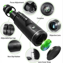 Load image into Gallery viewer, Monocular Telescope, Outlife 40X60 BAK4 Prism &amp; FMC, HD Night Vision with Phone Clip and Tripod for Bird Watching, Car Racing,Horse Racing, Hiking, Boating and Sightseeing
