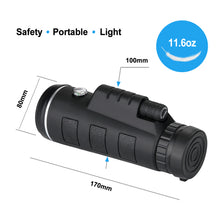 Load image into Gallery viewer, Monocular Telescope, Outlife 40X60 BAK4 Prism &amp; FMC, HD Night Vision with Phone Clip and Tripod for Bird Watching, Car Racing,Horse Racing, Hiking, Boating and Sightseeing
