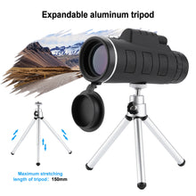 Load image into Gallery viewer, Monocular Telescope, Outlife 40X60 BAK4 Prism &amp; FMC, HD Night Vision with Phone Clip and Tripod for Bird Watching, Car Racing,Horse Racing, Hiking, Boating and Sightseeing
