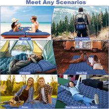 Load image into Gallery viewer, CAMULAND Sleeping Pad, Camping Mattress with Pillow Built-in Foot Pump self Inflating Inflatable Mat Compact for Camping Backpacking Hiking Traveling Tent
