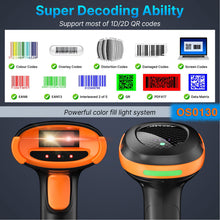 Load image into Gallery viewer, AGPTEK Bluetooth &amp; 2.4GHz Wireless Barcode Scanner–Perfect for Retail, Healthcare,Industrial Manufacturing, and Logistics. 2D/1D QR Code Reader
