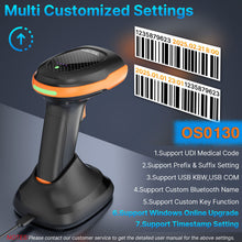 Load image into Gallery viewer, AGPTEK Bluetooth &amp; 2.4GHz Wireless Barcode Scanner–Perfect for Retail, Healthcare,Industrial Manufacturing, and Logistics. 2D/1D QR Code Reader
