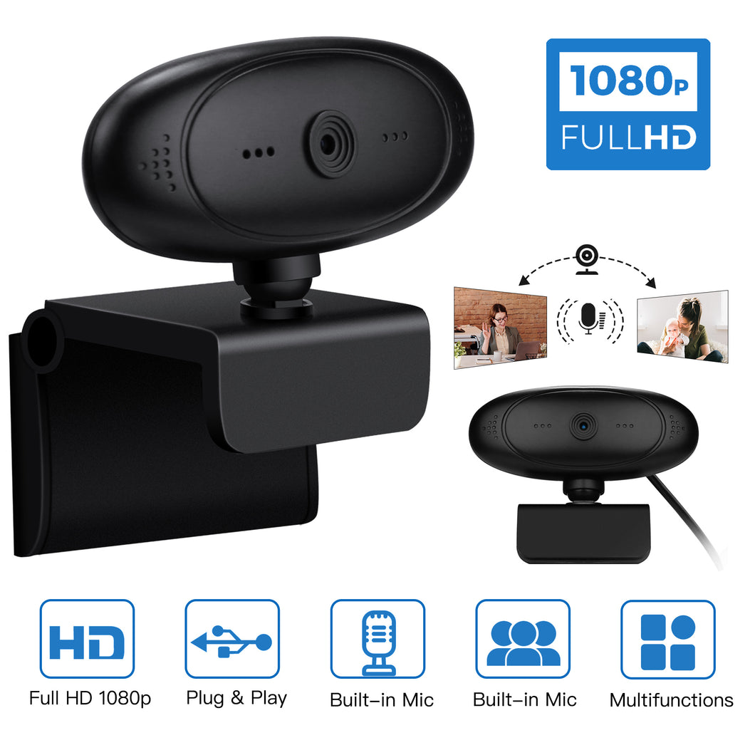 1080P Full HD USB Webcam for PC Desktop & Laptop Web Camera with Microphone