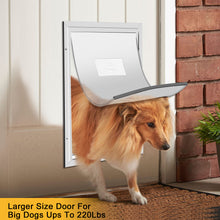Load image into Gallery viewer, XL Larger Pets Deluxe Aluminum Dog &amp; Cat Pet Door with Locking Panel for Screens, Glasses, Doors &amp; Walls White
