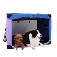 Portable Dog Crate Collapsible Soft Pet Travel Kennel with Strong Steel Frame 38x26x26
