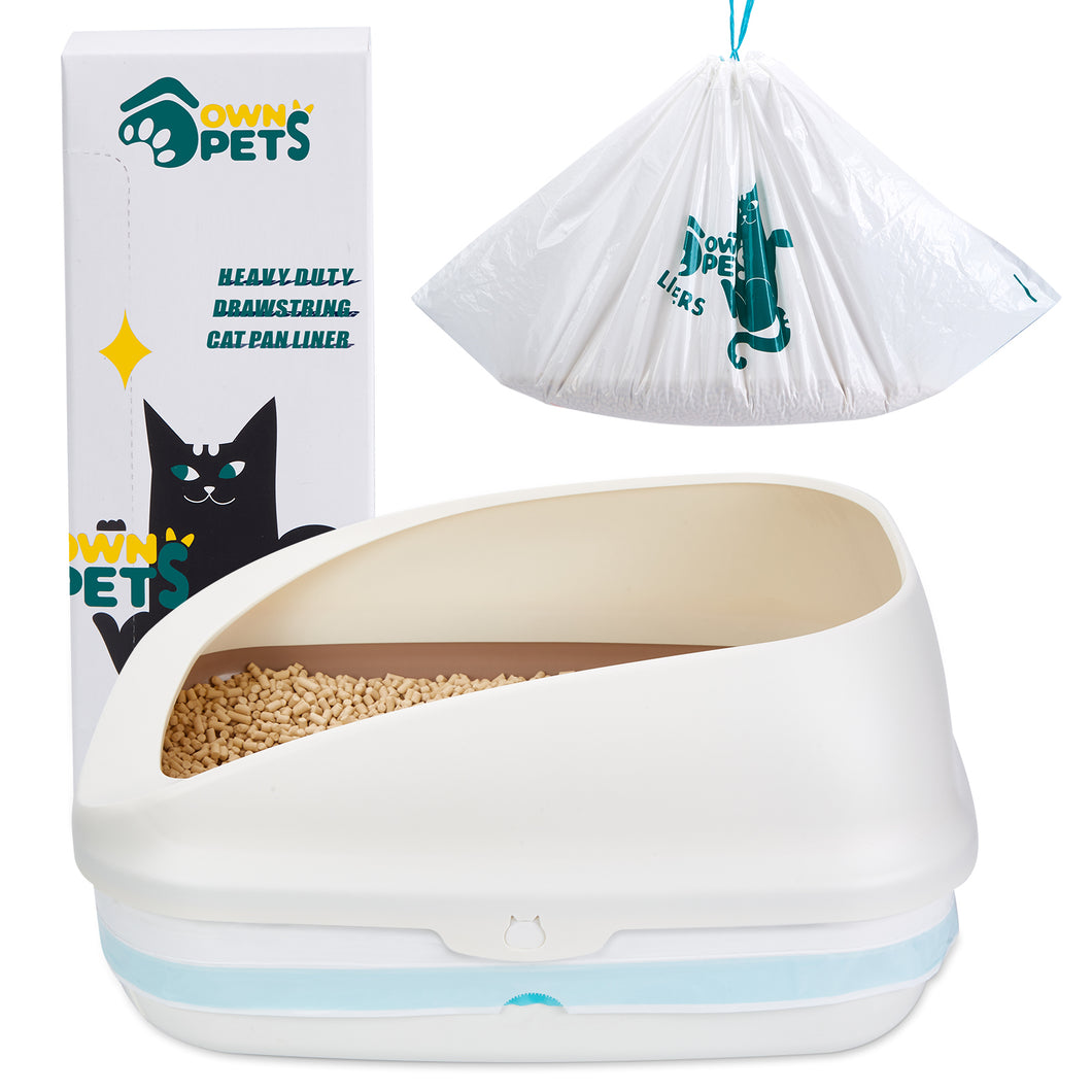 Extra Large Durable Litter Box Liners, 2mil Thick, 33lbs Load Capacity, Drawstring Closure, Fragrance-Free, 10 Per Box