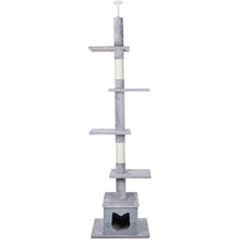 Load image into Gallery viewer, Ownpets Floor to Ceiling Cat Tree 6 Tiers Cat Tower Fit for 7-9 Feet Ceiling with Cat Condo and Sisal Post Scratcher for Indoor Grey Adjustable Height [90-108Inches=229-275cm]
