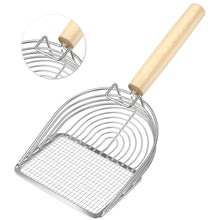 Load image into Gallery viewer, Ownpets Iron Metal Cat Litter Scoop, Anti-Stick Quick Sifter to Catch Small and Large Clumps With Comfortable Eucalyptus Handle, Washable Litter Sifter Scoop for Easy and Effective Clumped Litter Clean Up
