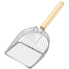 Load image into Gallery viewer, Ownpets Iron Metal Cat Litter Scoop, Anti-Stick Quick Sifter to Catch Small and Large Clumps With Comfortable Eucalyptus Handle, Washable Litter Sifter Scoop for Easy and Effective Clumped Litter Clean Up
