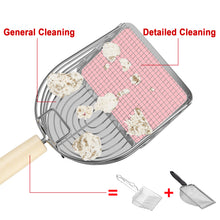 Load image into Gallery viewer, Ownpets Iron Metal Cat Litter Scoop, Anti-Stick Quick Sifter to Catch Small and Large Clumps With Comfortable Eucalyptus Handle, Washable Litter Sifter Scoop for Easy and Effective Clumped Litter Clean Up
