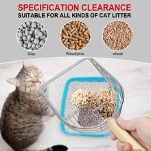 Load image into Gallery viewer, Ownpets Iron Metal Cat Litter Scoop, Anti-Stick Quick Sifter to Catch Small and Large Clumps With Comfortable Eucalyptus Handle, Washable Litter Sifter Scoop for Easy and Effective Clumped Litter Clean Up
