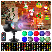 Load image into Gallery viewer, HAKUTA Halloween Christmas Laser Projector Lights 3-in-1 Wave Ocean Effect LED Projector with 10 Slides/80 HD Patterns for Christmas, New Year, Birthday, Halloween, Thanksgiving Decor
