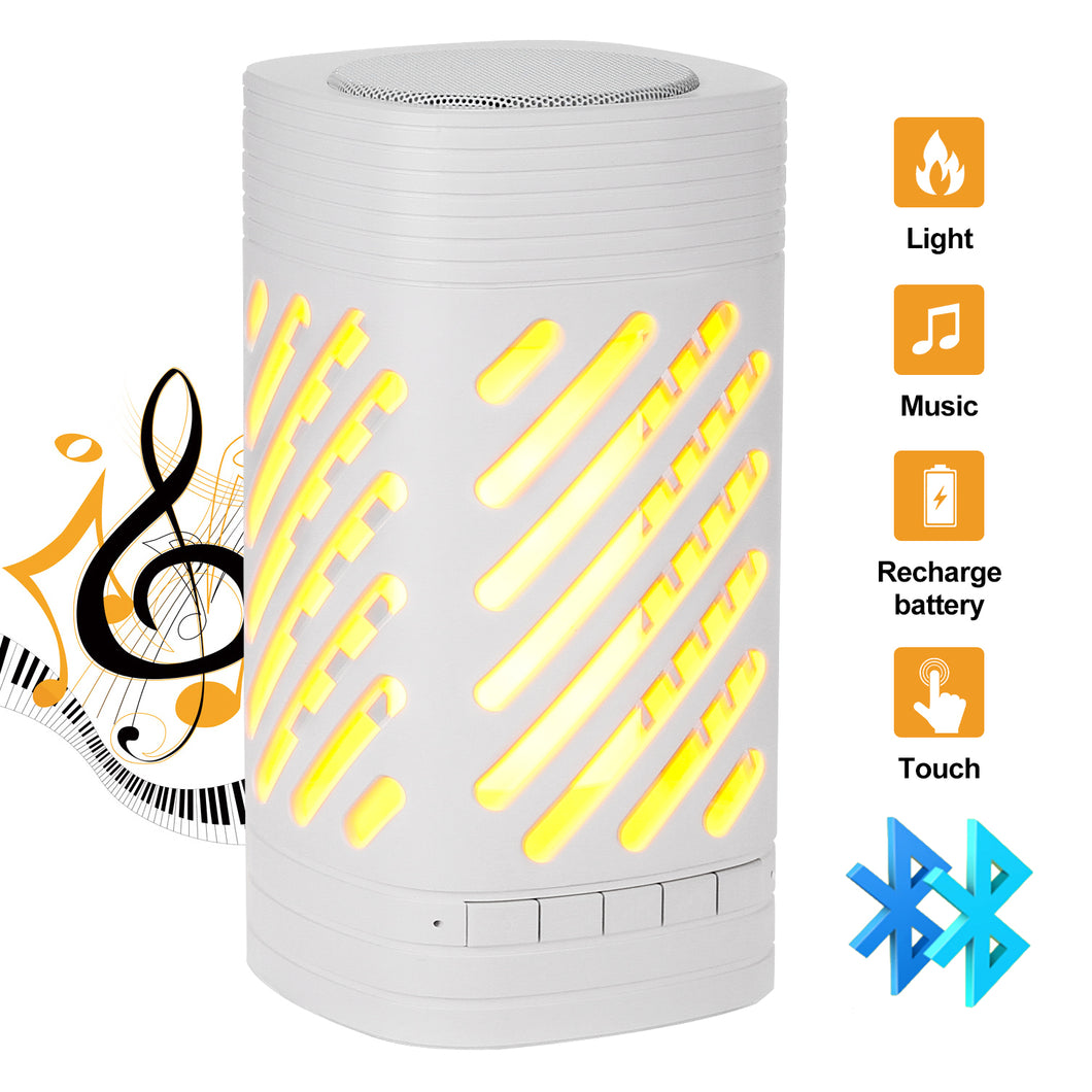 LED Smart Touch Night Lights White Bluetooth Speaker Camping Lamp Rechargeable