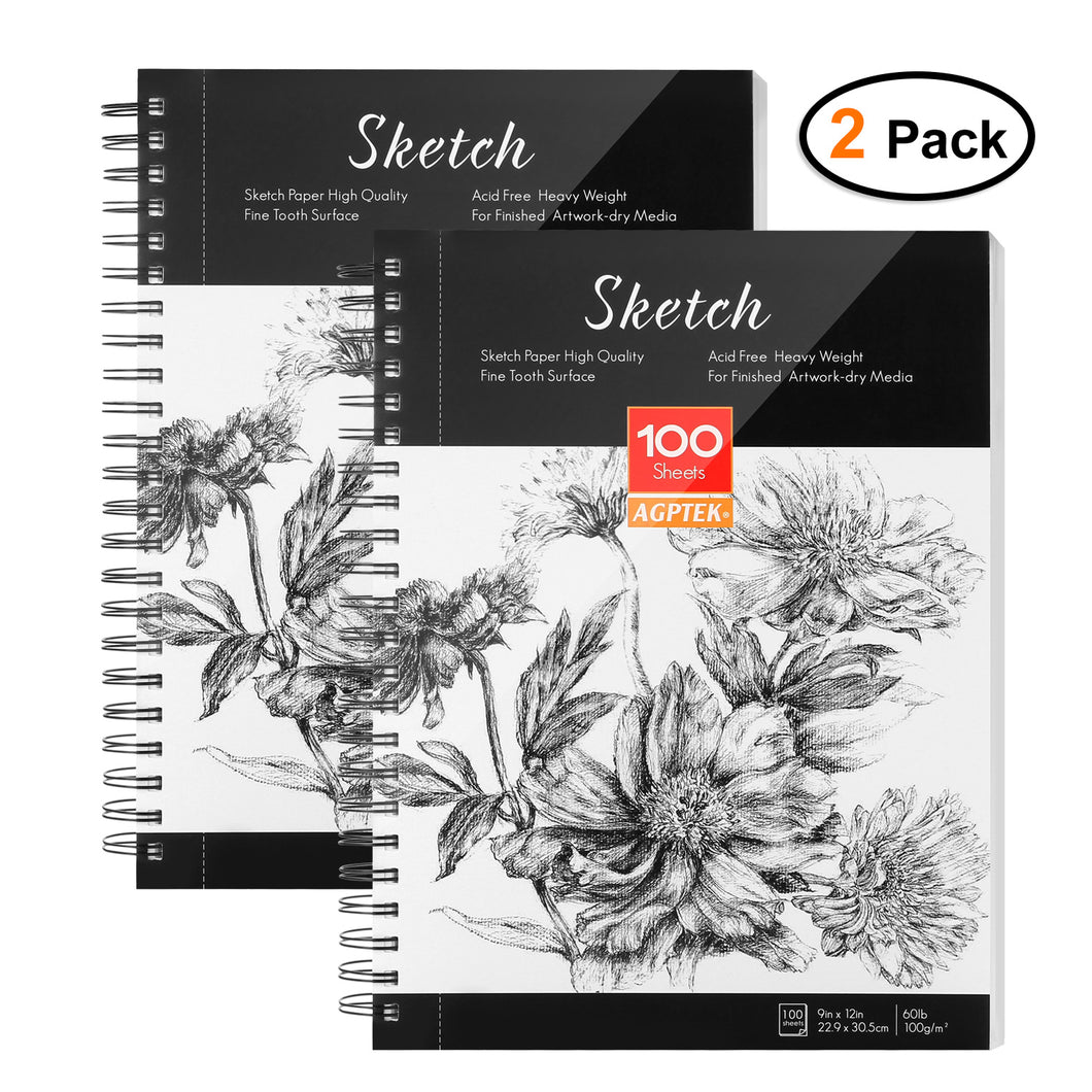 2 Packs Art SketchBook 100 Pages for Writers Illustrators