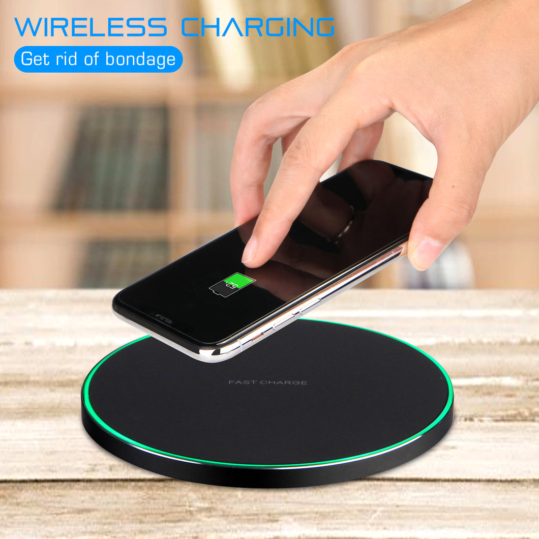 QI Wireless Fast Charger Charging For Apple iPhone X 10 8 Plus  Pad Mat Metal