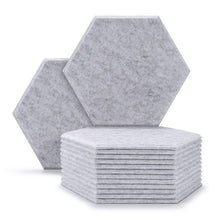 Load image into Gallery viewer, 12 Packs Acoustic Absorption Panels, AGPTEK 11.8 x 10.2 x 0.35 Inches Hexagon Absorption Panel, Acoustic Soundproofing Insulation Panel Tiles, Great for Wall Decoration and Acoustic Treatment (silver gray)
