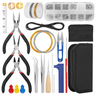 Jewelry Making Supplies Finding Kit Pliers Ribbon Ends Eye Pins Earring Hooks for DIY Craft