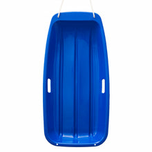 Load image into Gallery viewer, Winter durable Plastic snow Sled in boat shape Snow Sledge for child and adult Outdoor Pulling Snow board Snow Seats 89*43*10.8CM/35.*17*4.3 inch blue color
