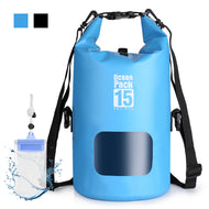 15L Waterproof Lightweight Dry Bag Rafting Boating Camping Hiking Blue