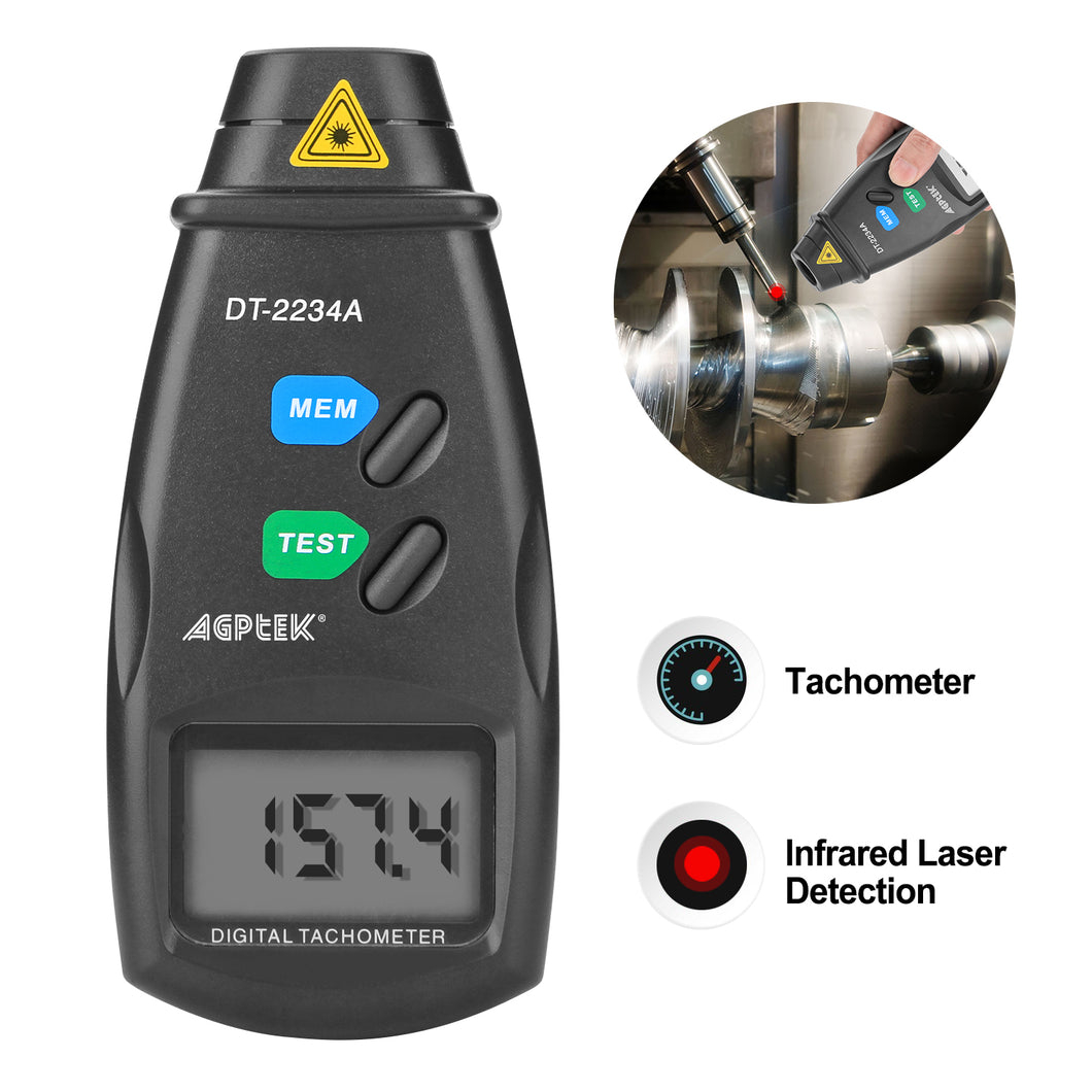 20713A Digital Tachometer 2.5-99,999 RPM Meter Non Contact Laser Photo Accuracy