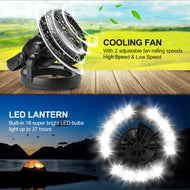 2-in-1 18 LED Camping Light and Ceiling Fan Outdoor Hiking Flashlight