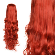 33in Red Heat Resistant Curly Wavy Long Cosplay Halloween Wigs for Women