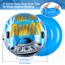 Load image into Gallery viewer, Snow Tube, CAMULAND 47-Inch Winter Snow Tube Flying Saucer Type for Sledding Heavy Duty, Inflatable Sled for Kids and Adults, Great for Winter Outdoor Sports
