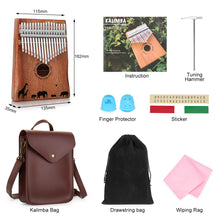 Load image into Gallery viewer, Kalimba 17 Keys Thumb Piano with Tuning Hammer and bag for Beginners Professionals
