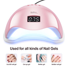 Load image into Gallery viewer, Pink LED Nail Lamp 48W UV LED Gel Nail Lamp with 4 Timers 10s/30s/60s/99s Auto Sensor
