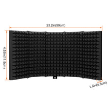 Load image into Gallery viewer, Microphone Isolation Shield, AGPtEK 5 Foldable Absorbing Foam Reflector Folding Panel, with Mic Pop Filter, Flexible &amp; Durable, for Any Condenser Microphone Recording Equipment (5 Fold-Larger Size)

