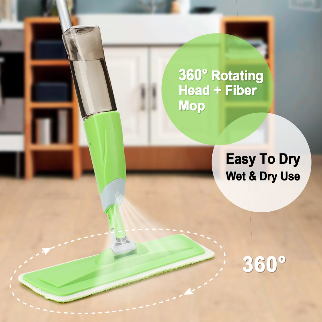 Spray Mop 360°Rotating Head Floor Cleaner 600Ml Bottle Fiber Sweeper Flat Mop