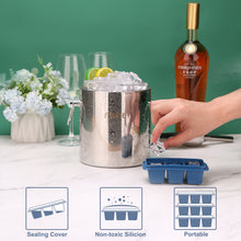 Load image into Gallery viewer, Stainless Steel Ice Bucket Set [2L] with Strainer, Ice Shovel and Ice Tray - Double Wall Insulated Keep Ice Frozen Longer - Ideal for Cocktail Bar, Parties, Chilling Wine, Champagne
