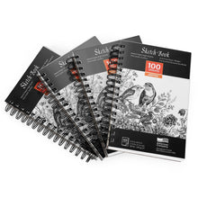 Load image into Gallery viewer, Sketch Book Set 4 Packs 400 Sheets Ideal for Pens Pencils Pastels Charcoal Graphite
