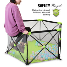 Load image into Gallery viewer, Baby Safe Playpen Portable Play Yard Infants Play Fence Foldable Toddler Fence
