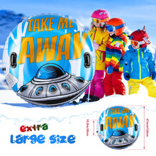 Load image into Gallery viewer, Snow Tube, CAMULAND 47-Inch Winter Snow Tube Flying Saucer Type for Sledding Heavy Duty, Inflatable Sled for Kids and Adults, Great for Winter Outdoor Sports
