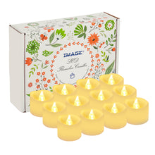 Load image into Gallery viewer, LED Tealight Candles Battery Operated Flameless smokeless 12 PCS/set with Decorative Fake Rose Petals for Tealight votive Holders &amp; Lantern warm white color
