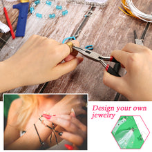 Load image into Gallery viewer, Jewelry Making Supplies Finding Kit Pliers Ribbon Ends Eye Pins Earring Hooks for DIY Craft
